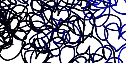 Obraz premium Light BLUE vector template with doodle hearts.
