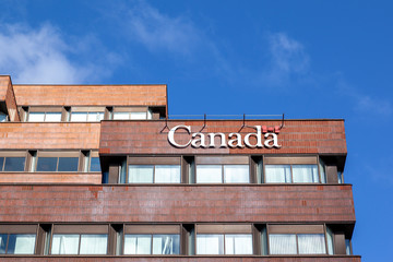 Toronto, Canada - May 16, 2020: The Government of Canada Building, also known as the Joseph...