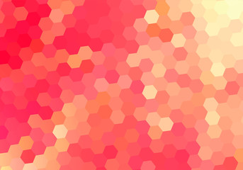 Rose background with Hexagon Mosaic. Vector vertical bright wallpaper with juicy colors - Symbol of Love and Tenderness.