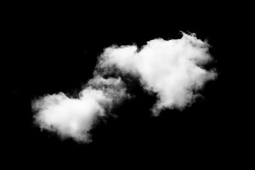 white cloud on black background. Dark tone.