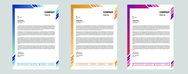Corporate Letterhead Design With 3 Colors
