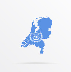 Vector map Netherlands combined with International Maritime Organization IMO flag.