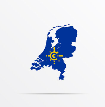 Vector map Netherlands combined with Central European Free Trade Agreement CEFTA flag.
