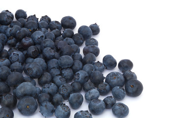 many bluberries delicious dessert juicy fruits organic food on white background