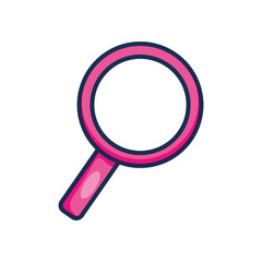 magnifying glass icon, line color style