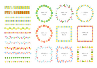 幾何学模様のフレーム＆ライン素材
