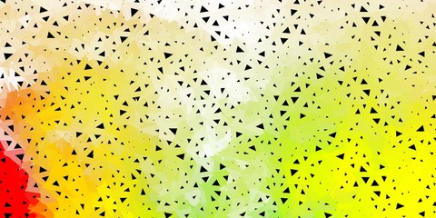 Light green, red vector triangle mosaic backdrop.