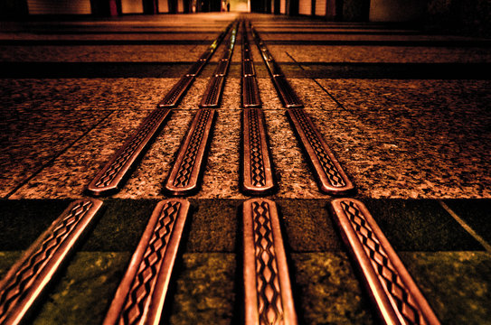 Rows Of Metal Lines On Floor