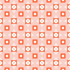 Abstract vector seamless flower pattern. Geometric simple design