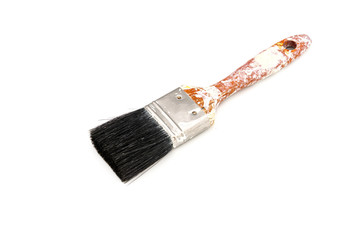 Wood Paint brush isolated on white background.