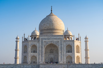 Fototapeta na wymiar Taj Mahal , the symbol of love, on the south bank of the Yamuna river, Agra, Uttar Pradesh, India