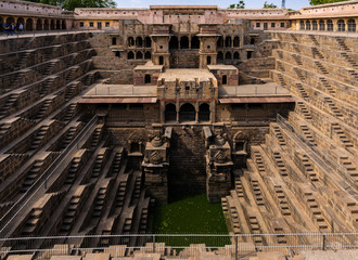 Chand Baori Step Well, Near Harshat Mata Temple, Abhaneri, Dausa, Bandikui, Rajasthan, India