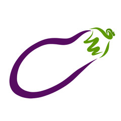 ripe purple eggplant, sketch on a white background