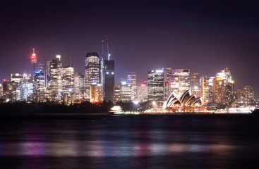 Sydney night skyline, shot in Sydney, New South Wales, Australia
