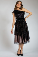 Fototapeta premium beautiful girl posing in black dress