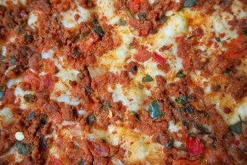 lahmacun Turkish flatbread food background 