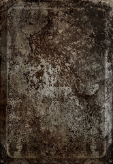 Fototapeta premium Worn metallic panel background texture.
