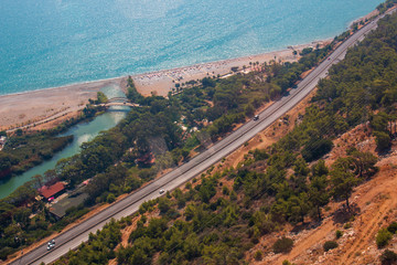 aerial view of highway