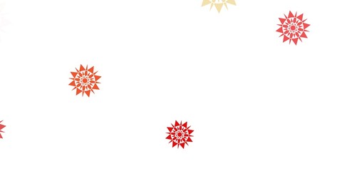 Light red vector background with christmas snowflakes.
