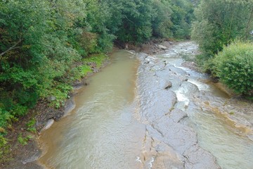 Rzeka w górach Pieninach, potok u źródła