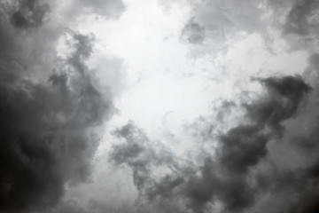 Obraz premium Clouds. Rain clouds. Storm is coming. Before a heavy rainstorm. Rain clouds background.