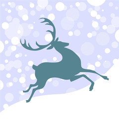 Holiday greetings. Christmas deer silhouette. Vector illustration