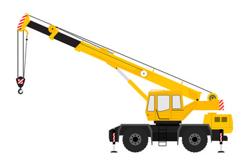 Naklejka premium Crane Silhouette on a white background.