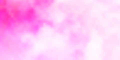 Light Pink, Yellow vector layout with cloudscape. Abstract colorful clouds on gradient illustration. Pattern for your booklets, leaflets.