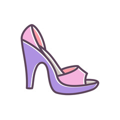 shoes icon, women shoes, footwear icon in trendy flat design