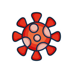 coronavirus virus icon, line color style