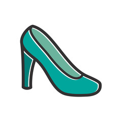 shoes icon, women shoes, footwear icon in trendy flat design