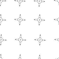 Seamless vector pattern. Shuriken. Ninja Star Isolated on a white background.