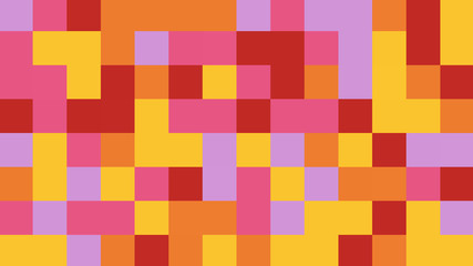 Abstract geometric background with red, pink, purple, orange and yellow polygons.