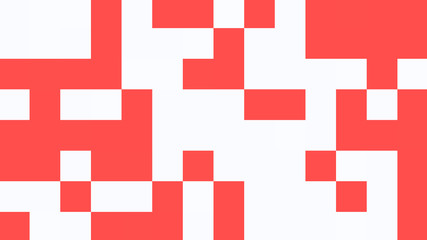 Abstract geometric background with red and white polygons.