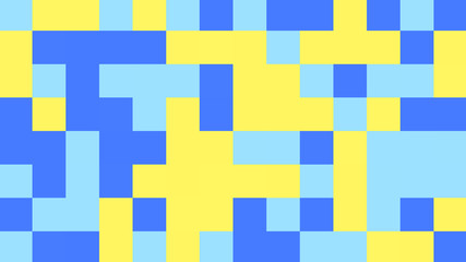 Abstract geometric background with blue and yellow polygons.