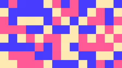 Abstract geometric background with pink, blue, yellow and red polygons.