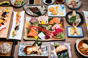 Japanese food on table