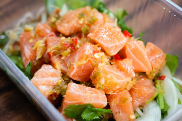 Spicy salmon salad
