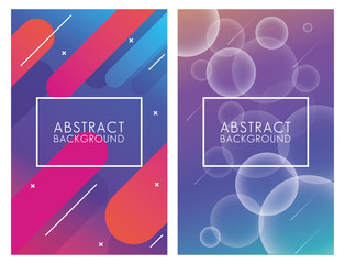 two geometric colorful abstract backgrounds