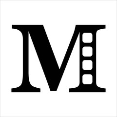 Letter M. The initial M letter logo design abstract cinema logo
