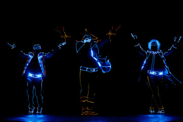 Neon glow dancers. Entertainment.