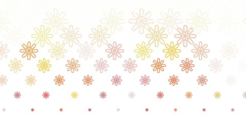 Light Orange vector doodle texture with flowers.