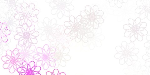 Light Pink vector natural artwork with flowers.