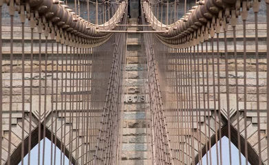 Foto op Canvas Detailed perspective of Brooklyn Bridge © Claudia
