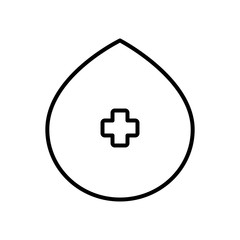 Obraz premium blood drop with medical cross icon, line style