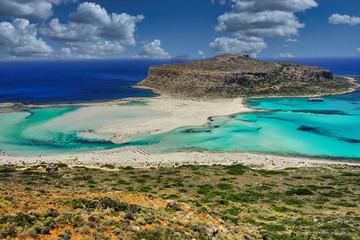 Le lagon de Balos situé à l'ouest de la Crète