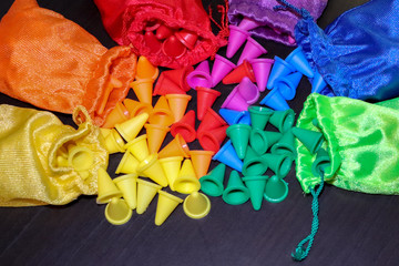 colored cones plastic toys