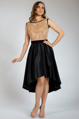 young model posing in fashion dress