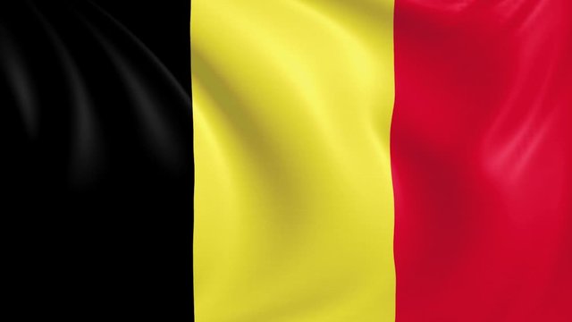 Belgium flag waving in the wind with high quality texture in 4K National Flag of Belgium Belgian Franc