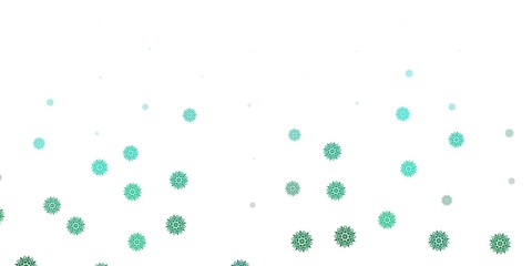 Light green vector background with christmas snowflakes.